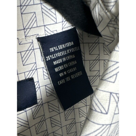 Nat Nast‎ Luxury Men’s Large Short Sleeve Button Up Silk Blend Geometric Print - Picture 4 of 8